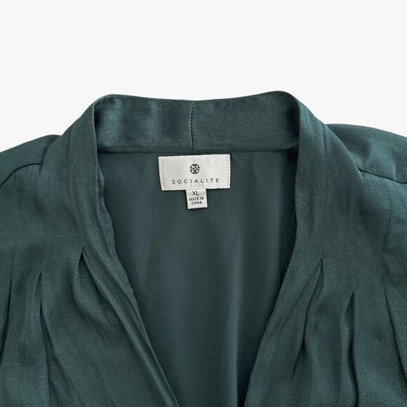 Nordstrom Socialite Women's Tiered Ruffle Mini Dress in Forest Green Sz XL Glam - Picture 5 of 6